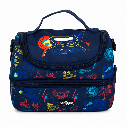 Kids Space & Astronaut Printed Lunch Bag – Navy Blue