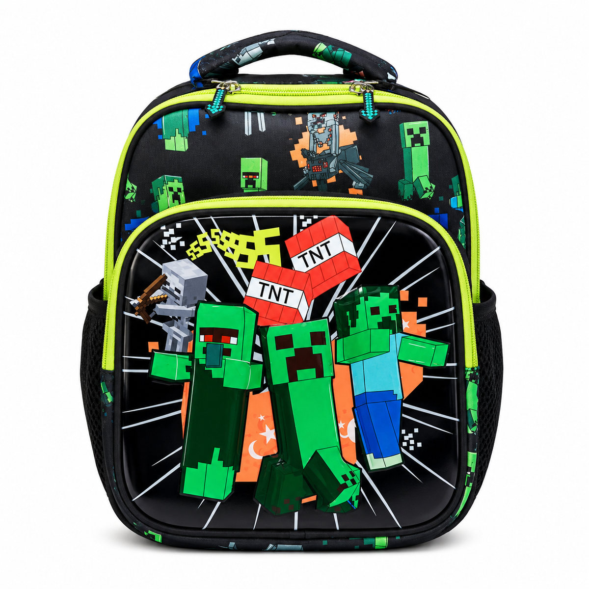 Minecraft Creeper Kids Lunch Bag – Black & Green