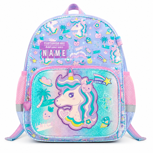 Personalized Unicorn Kids School Backpack – Pastel Girls Bag