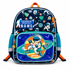 Personalized Astronaut Space Kids School Backpack – Blue