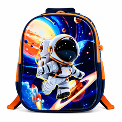 Kids Astronaut Space School Backpack – Blue & Orange 13 inch