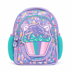 Kids Cupcake Cat School Backpack – Purple Girls Bag