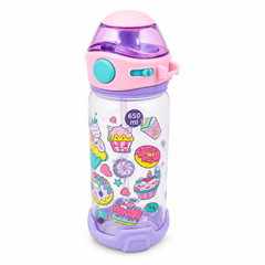 Kids Sweet Treats Design Water Bottle – Pink & Purple