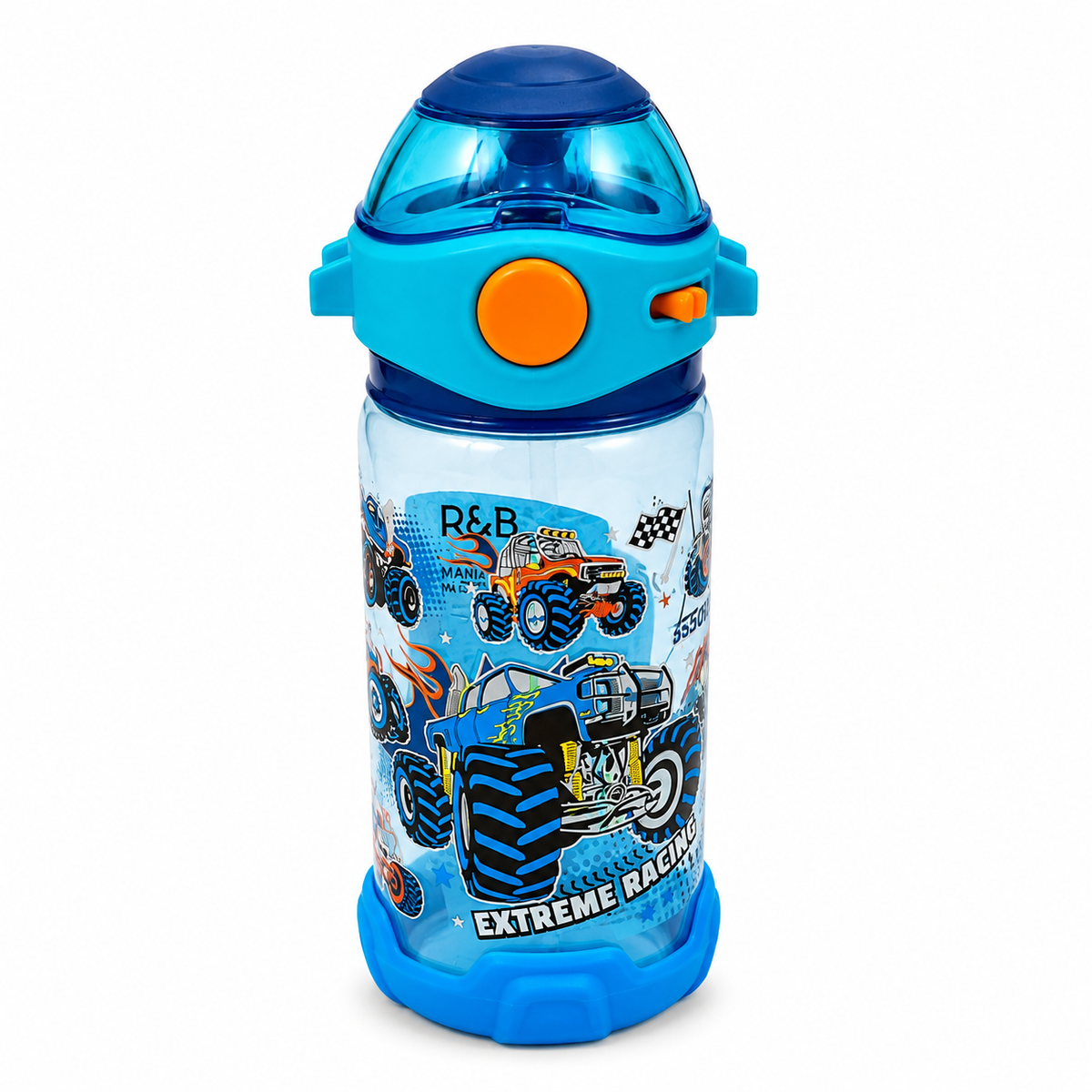 Kids Racing Design Water Bottle – Blue