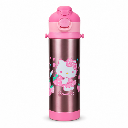Hello Kitty Strawberry Printed Kids Water Bottle – Pink