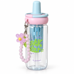 Blue 900ml Lucky Star Water Bottle with Straw & Charm