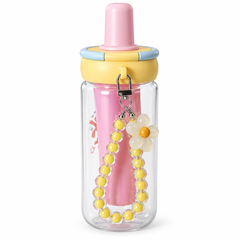 Orange 900ml Lucky Star Water Bottle with Straw & Charm