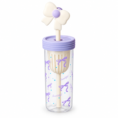 Cute Bow Design Water Bottle with Straw – Stylish Kids & Girls Drinking Bottle