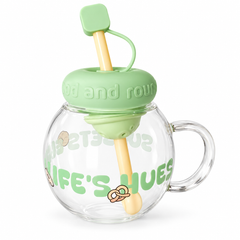 Cute Cartoon Plastic Sipper with Straw & Handle – Kids Drinking Cup