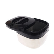 Stylish Square Stainless Steel Hot Pot – Medium Size Food Warmer with Black Lid | Insulated Casserole Dish for Home & Dining - Habitt