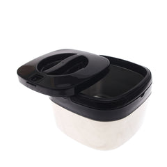 Stylish Square Stainless Steel Hot Pot – Medium Size Food Warmer with Black Lid | Insulated Casserole Dish for Home & Dining