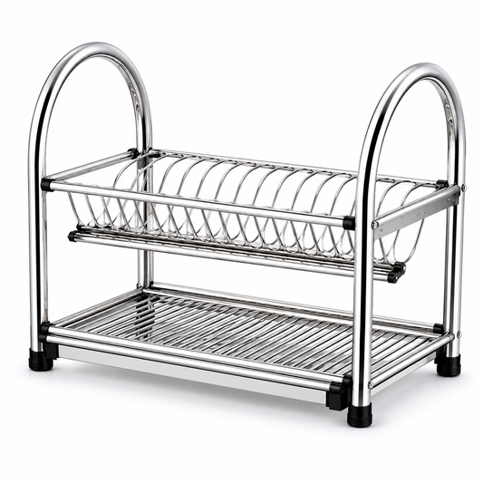 Iron Kitchen Rack – 85 cm Double Layer Dish Drainer