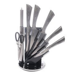 Bass Stainless Steel Knife Set with Stand – 8 Pcs Kitchen Essentials