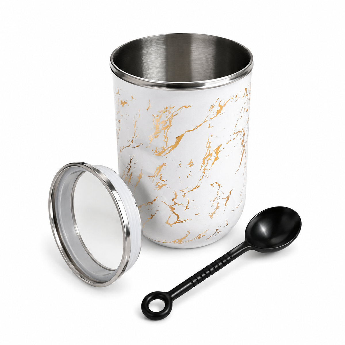 Coffee Mug Temperature Resistant Stainless Steel Marble Design Mug