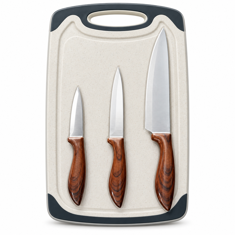 4 PCS Knife Set with Cutting Board – Assorted