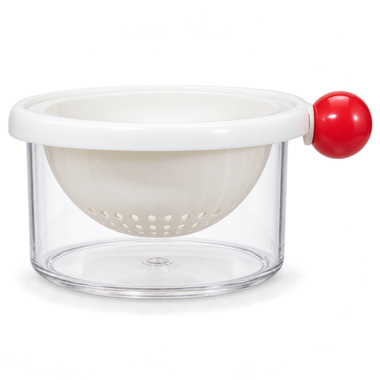 Assorted 1 pc Double Layer Food Drain Basket – Rotating Strainer with Base Bowl