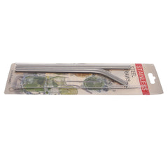 4-Piece Reusable Stainless Steel Straw Set with Cleaning Brush
