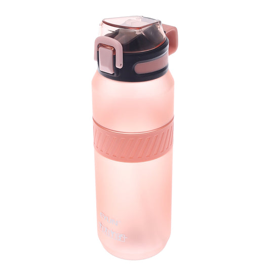 Plastic Sports Water Bottle with Straw – 32-4 (Pink)