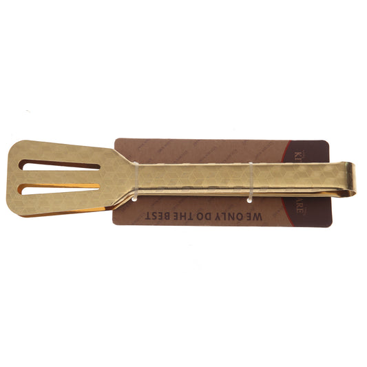 Textured Golden Stainless Steel Serving Tong – 11-5