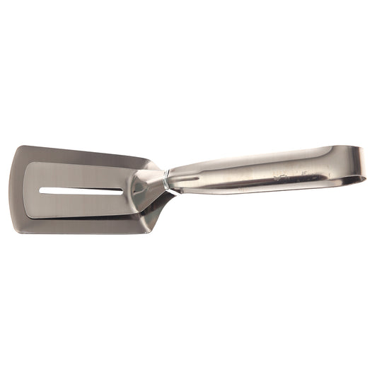 Stainless Steel Angled Spatula Tongs – 11.8″ Silver Slotted Flip & Serve Tool
