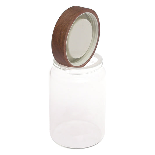 Medium Glass Storage Jar with Wooden Lid – GPG10150
