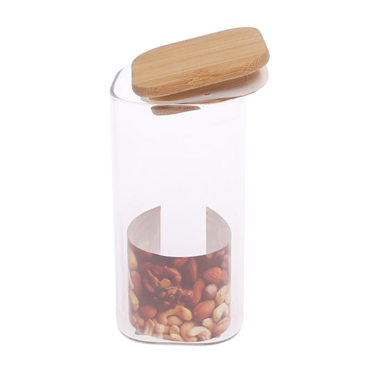 Glass Storage Jar with Wooden Lid – 330 ml (GPG16-330/L3) - Habitt