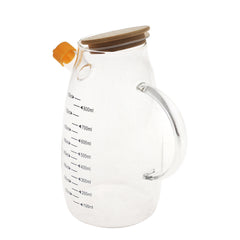 850ml Glass Oil Bottle with Wooden Lid and Spout - Habitt