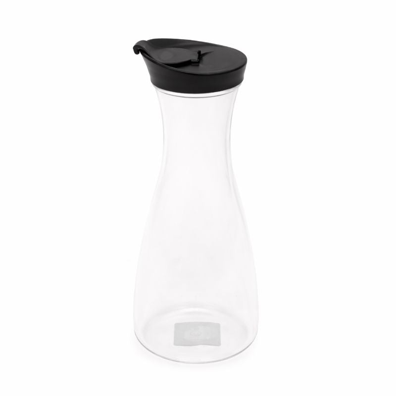 1 Liter Clear Juice Bottle with Black Lid – Leak-Proof Water & Beverage Carafe