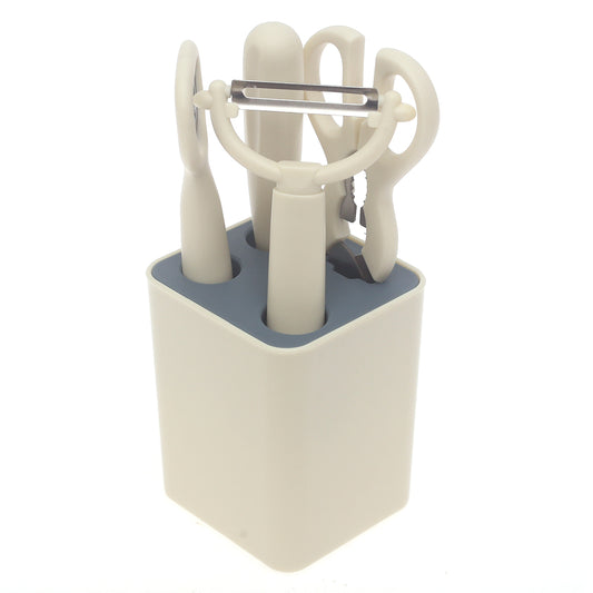 Silicone Kitchen Utensil Set of 5 with Holder – Heat-Resistant Cooking Tools for Modern Kitchens