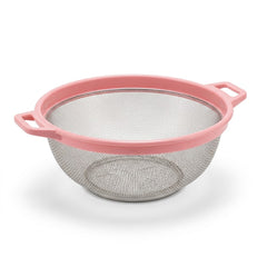 Round Steel Strainer With Colorful Handle 30 Cm | Kitchen Sieve