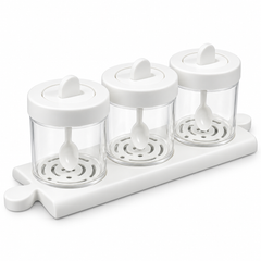 3-in-1 Masala Jar with Spoon & Tray | Spice Storage Set