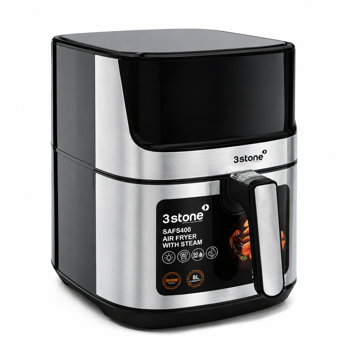 3 Stone 8 Litre Air Fryer with Steamer