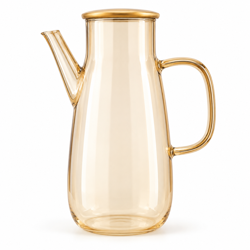 Glass Oil Bottle with Handle & Lid – 800 ml