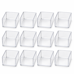 12 Pcs Mini Dessert Display Box | Transparent Pastry Storage Containers