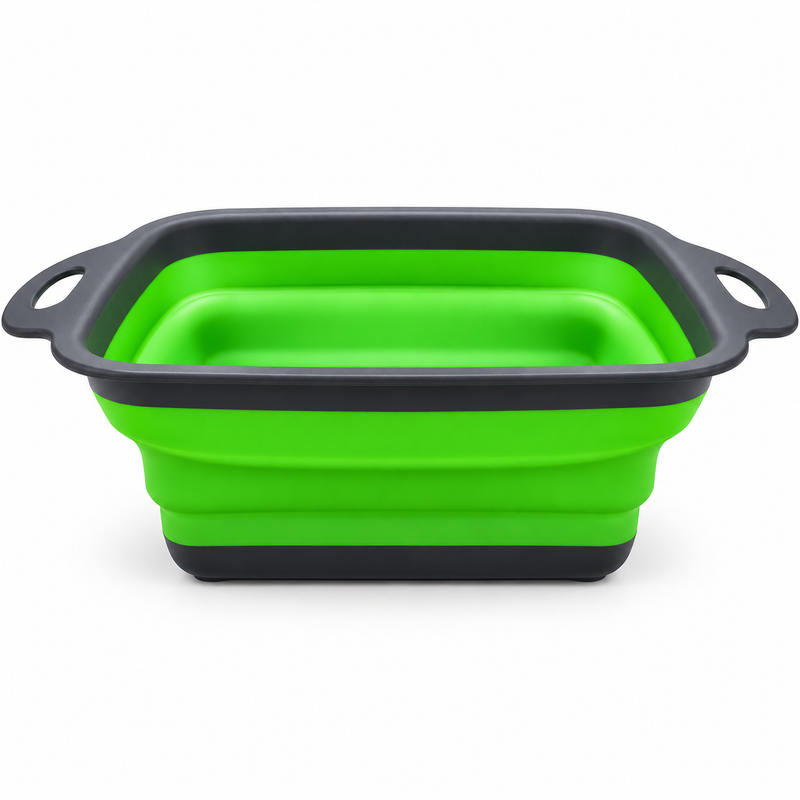 Drain Basket – Foldable Silicone Kitchen Strainer Green