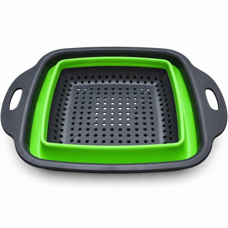 Drain Basket – Foldable Silicone Kitchen Strainer Green