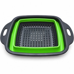 Drain Basket – Foldable Silicone Kitchen Strainer Green