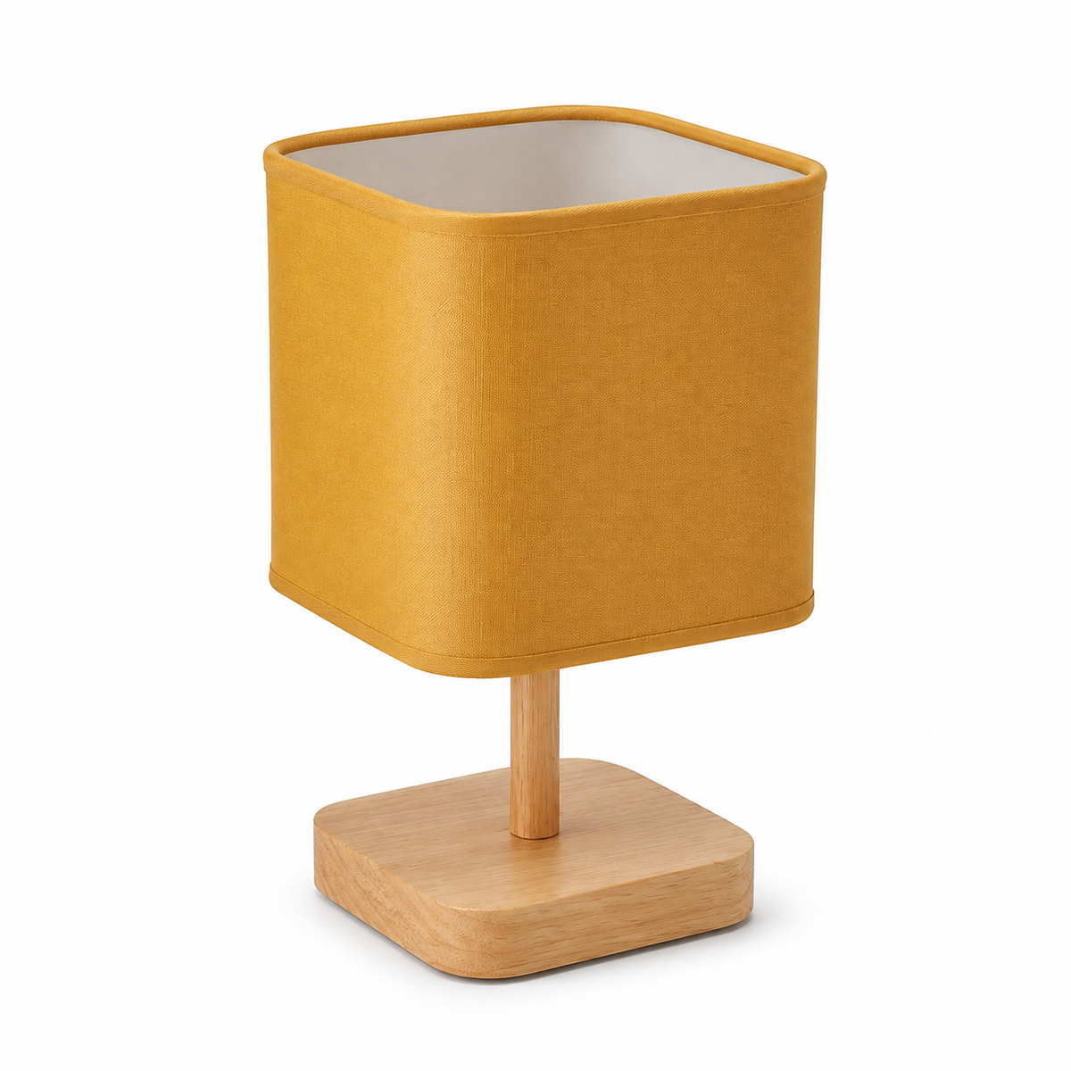 Yellow Table Lamp with Wooden Base – Modern Bedside Lamp TL-055-02