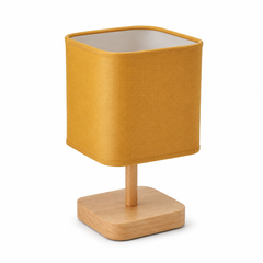 Yellow Table Lamp with Wooden Base – Modern Bedside Lamp TL-055-02