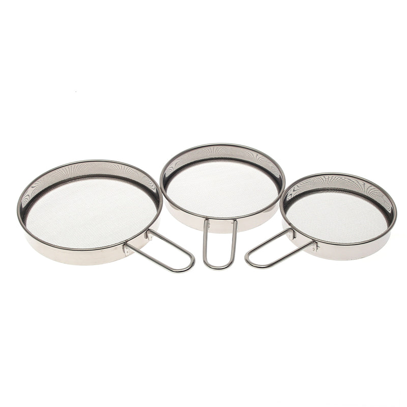 3 Pcs  Flour Strainer Set – Stainless Steel - Habitt