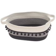 Large Black & White Storage Basket – (7.5 × 12 × 6 Inch) - Habitt