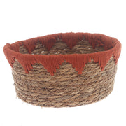 Storage Basket – Medium Rust Handwoven Natural Fiber Basket (11 x 5 Inch) - Habitt