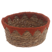 Storage Basket – Medium Rust Handwoven Natural Fiber Basket (11 x 5 Inch) - Habitt