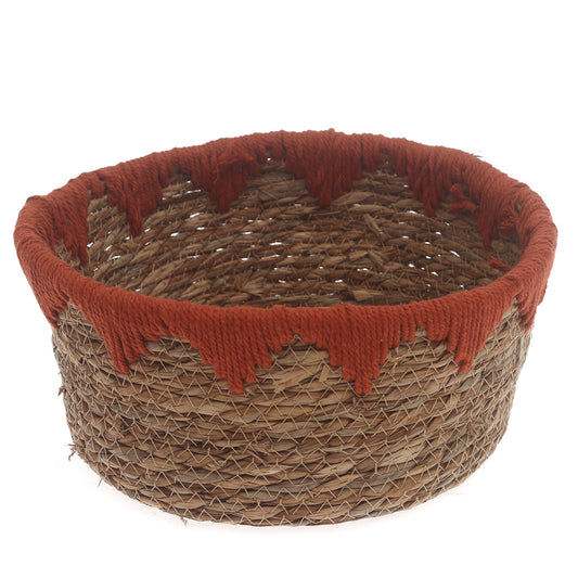 Storage Basket – Medium Rust Handwoven Natural Fiber Basket (11 x 5 Inch)