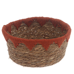 Storage Basket – Medium Rust Handwoven Natural Fiber Basket (11 x 5 Inch)