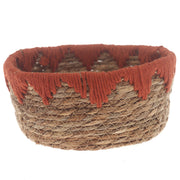 Storage Basket – Small Rust Handwoven Natural Fiber Basket (10 x 4.5 Inch) - Habitt