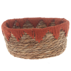 Storage Basket – Small Rust Handwoven Natural Fiber Basket (10 x 4.5 Inch)
