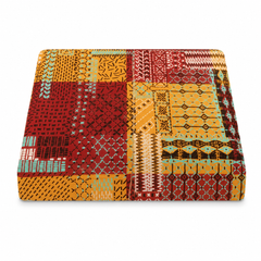 Patchwork Drama Bed Cover 94x102" – Multicolour Boho Geometric Bedspread