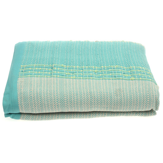 Green Textured Bed Cover – 94x102" | Soft & Stylish King Size Cover