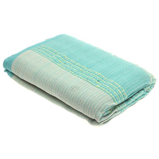 Green Textured Bed Cover – 94x102" | Soft & Stylish King Size Cover
